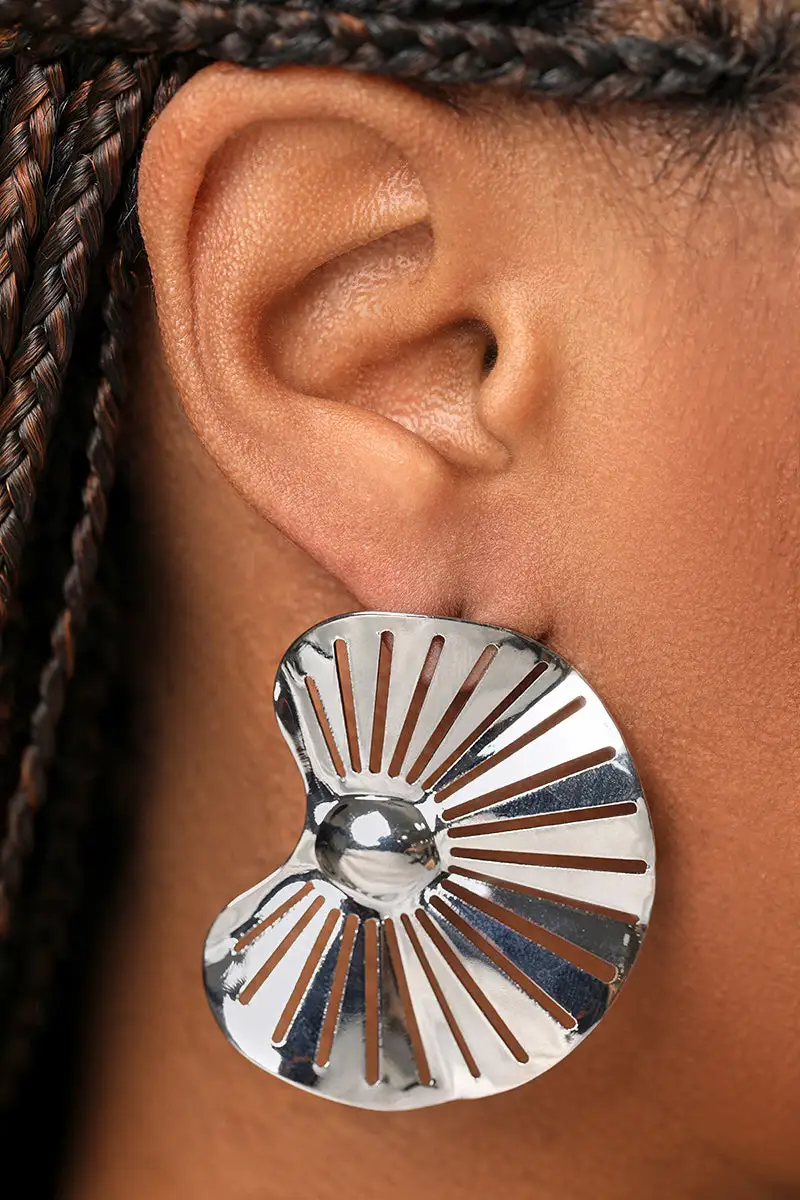 Sliver Fan Earrings