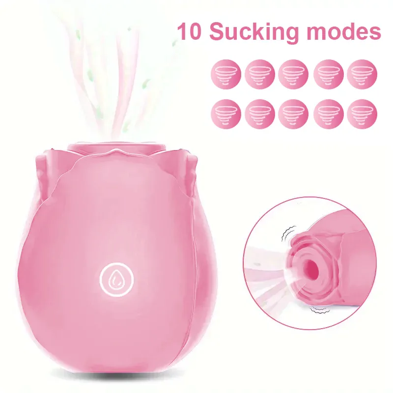 Pink Rose Toy Vibrator Classic Sucking Vibrator 10 Frequency