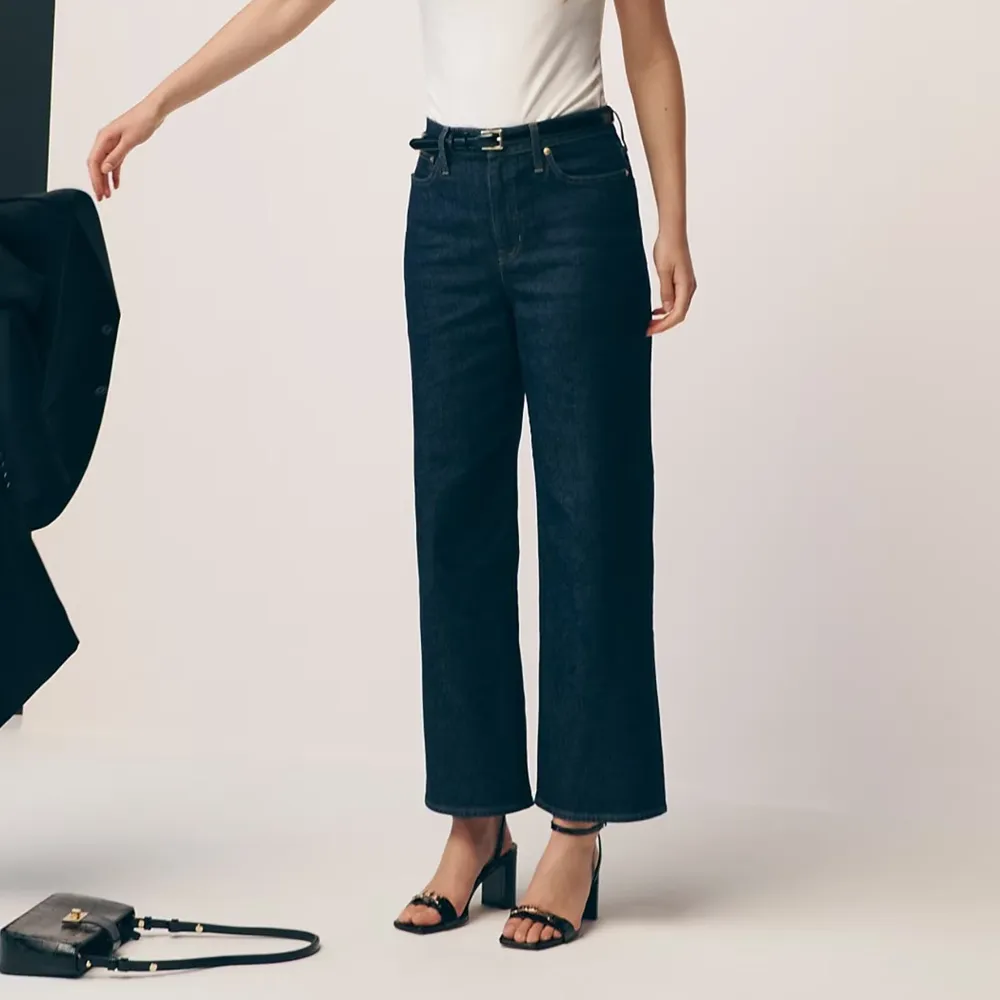 High-rise slim-wide jean semi-stretch