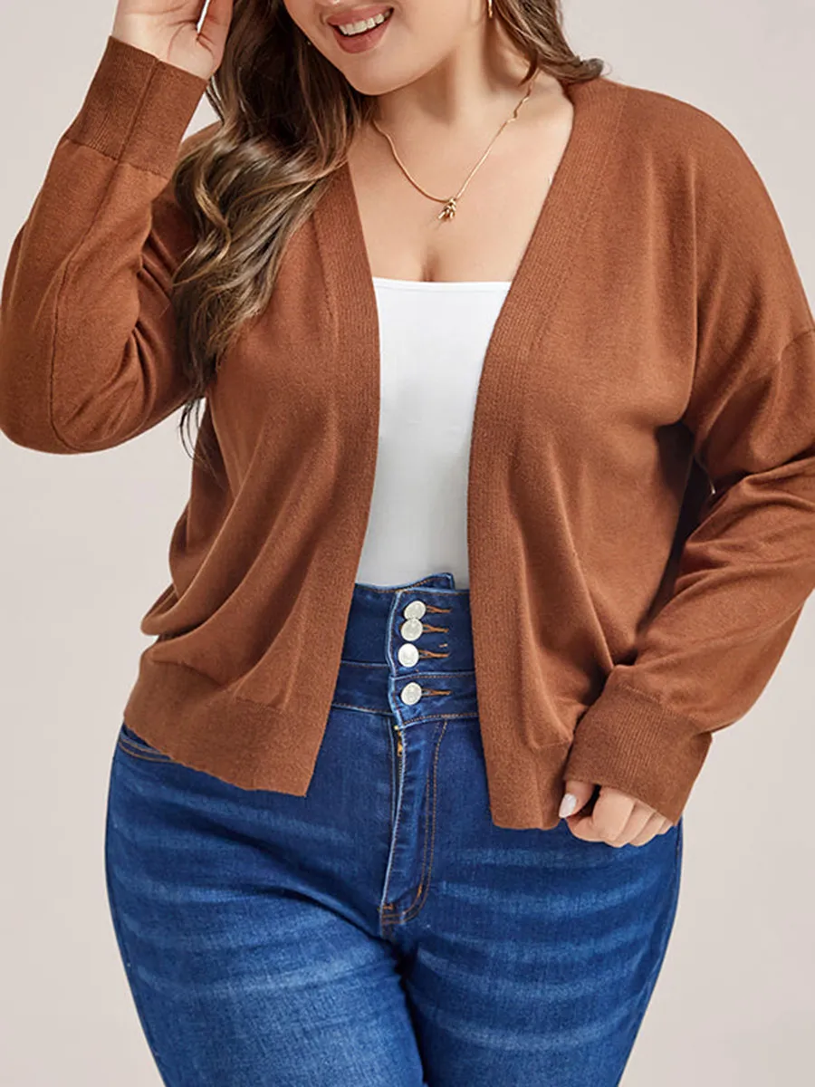 Open Front Drop Shoulder Cardigan