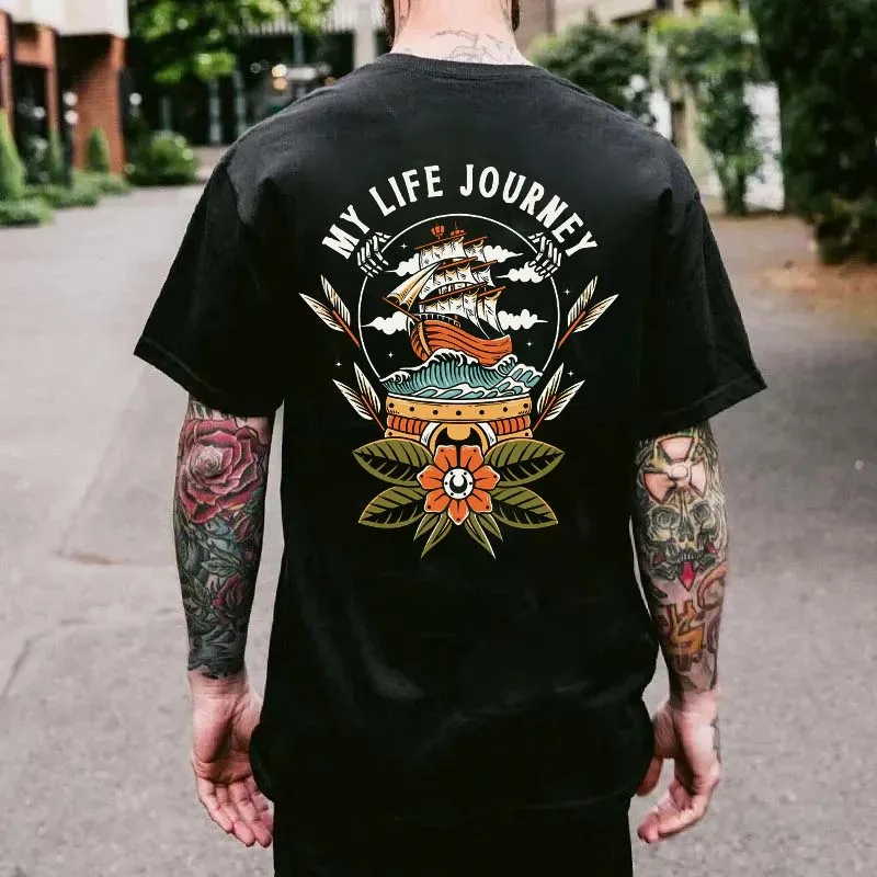 My Life Journey Printed Men's T-shirt