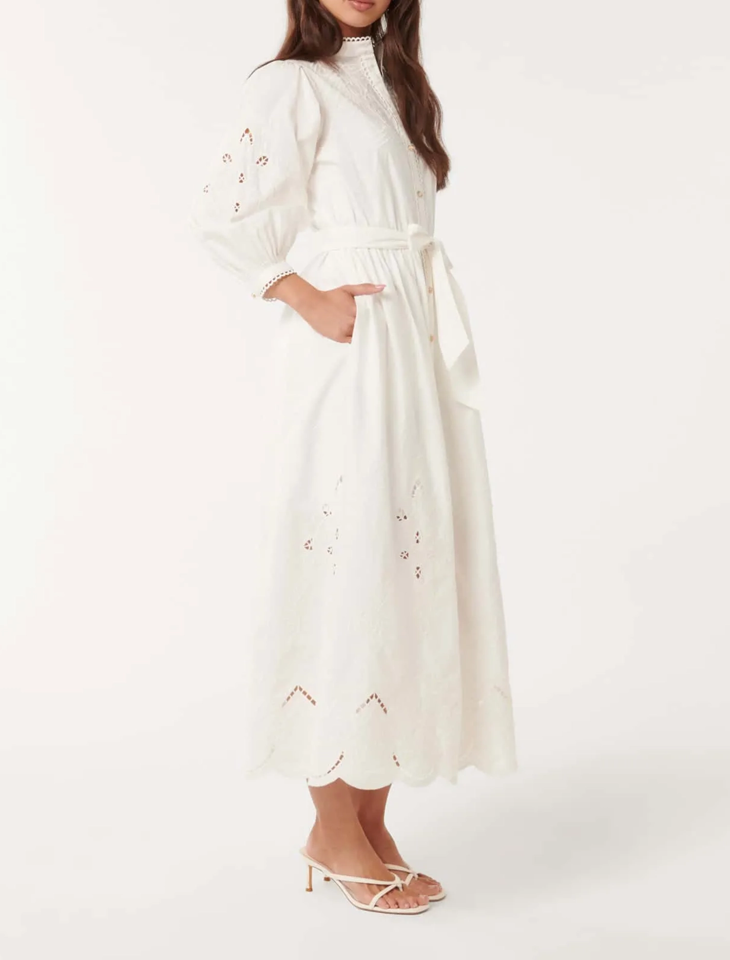 Aisha Broderie Midi Dress