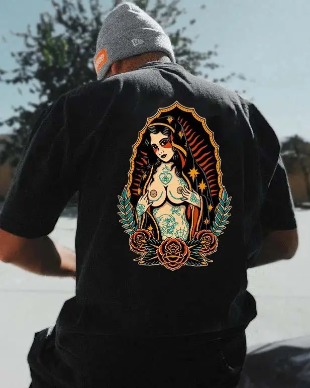 Our Lady Of Hellfire Floral Print Men's T-shirt