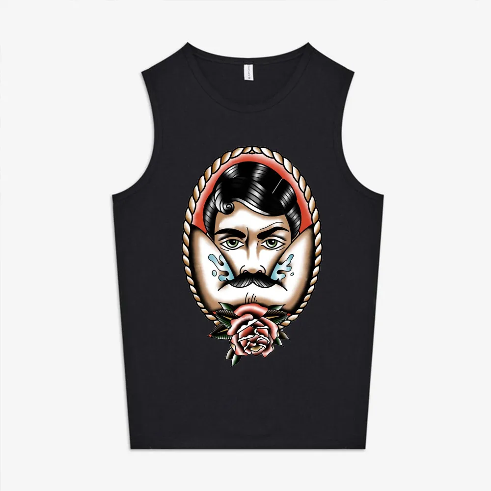 Vintage Bearded Man Print Women's Vest