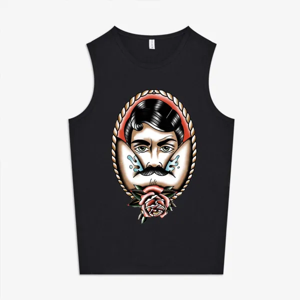 Vintage Bearded Man Print Women's Vest