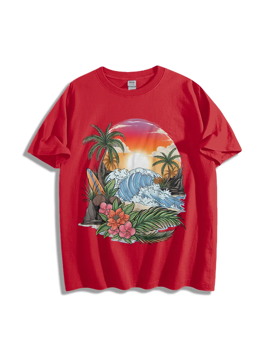 Hawaii Beach Pattern T-Shirt