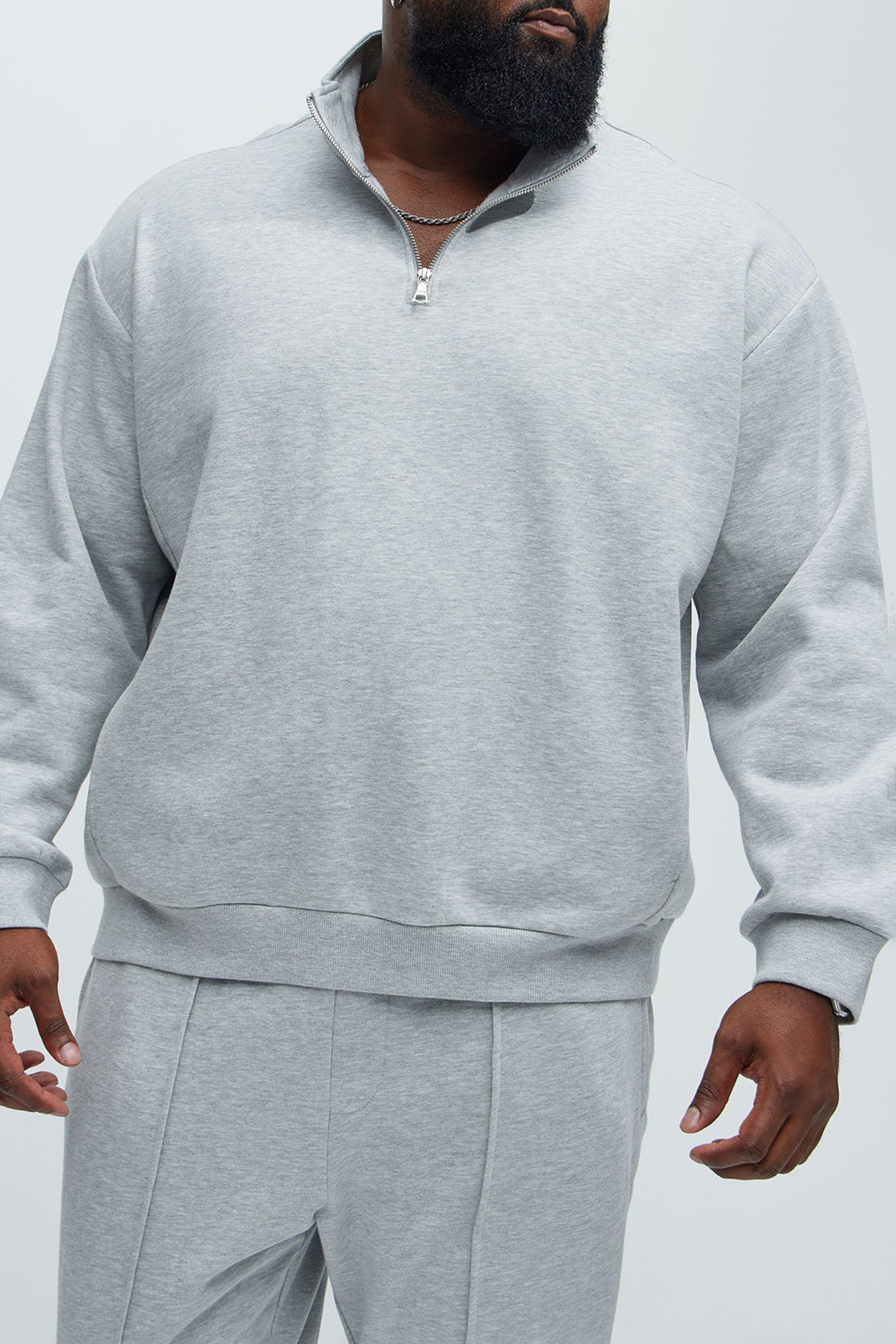 Quarter Zip Collar Sweatshirt