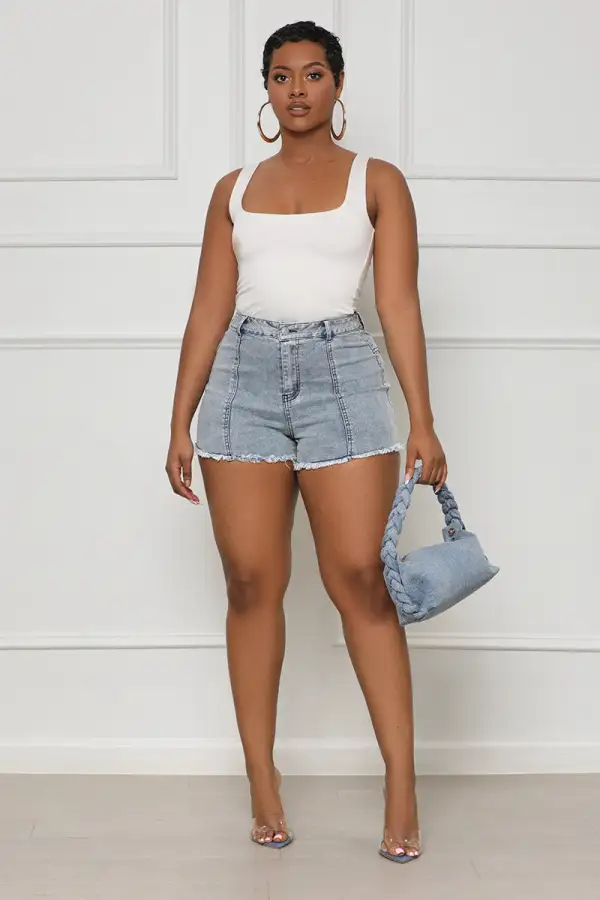 Star Girl Denim Shorts-FINAL SALE