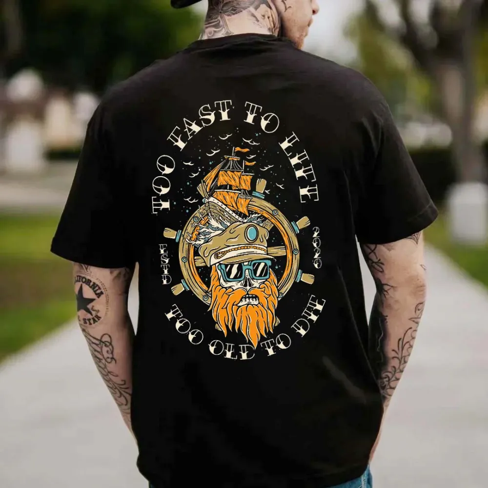 Too Fast To Life Printed Men's T-shirt
