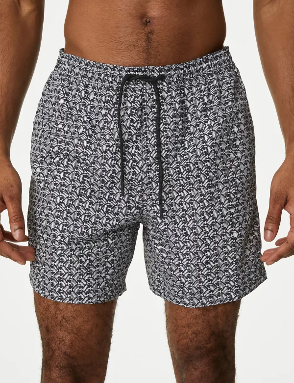 Quick Dry Geometric Print Swim Shorts