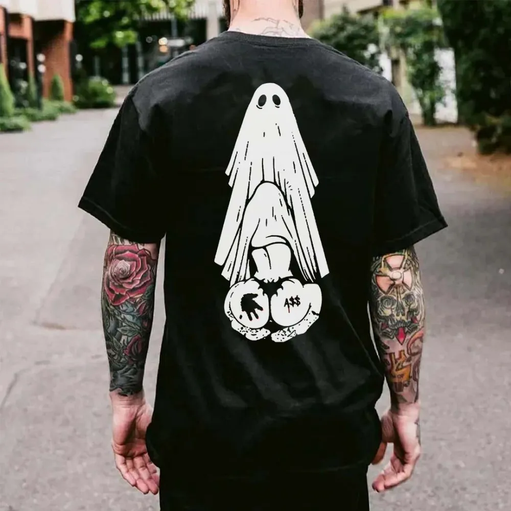 Dirty Love With Ghost Printed Men's T-shirt