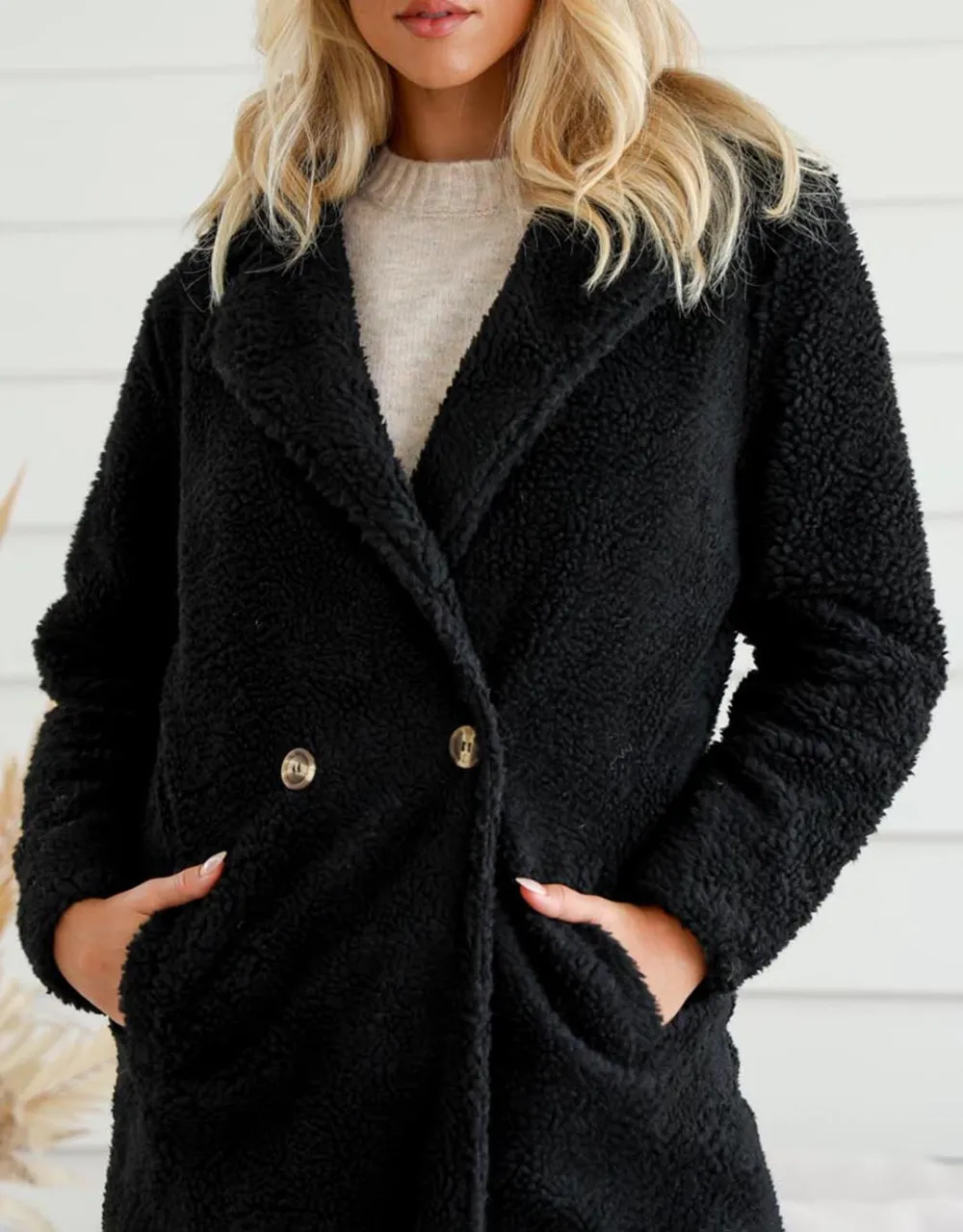 Boucle Coat - Black