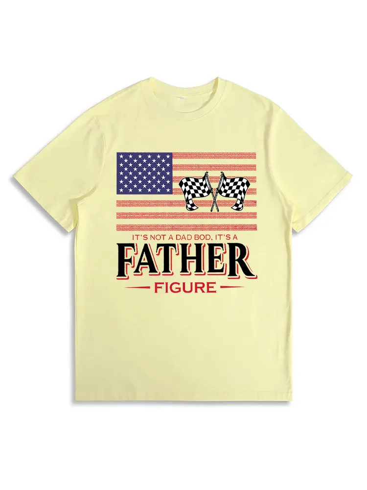 Mens It'S Not A Dad Bod It'S A Father-Figure American Flag Unisex T-Shirt