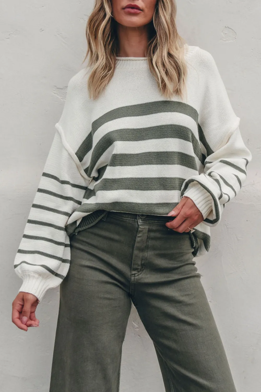 Olive Straight Wide Leg Pants