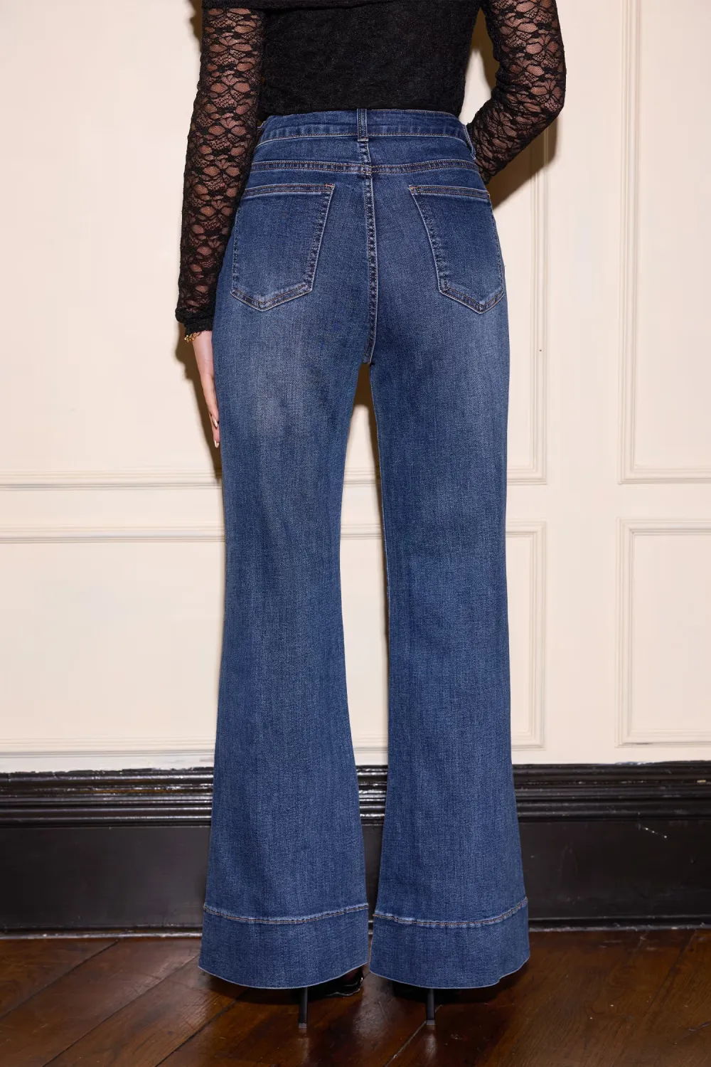 Blue Flared Leg Denim Jeans