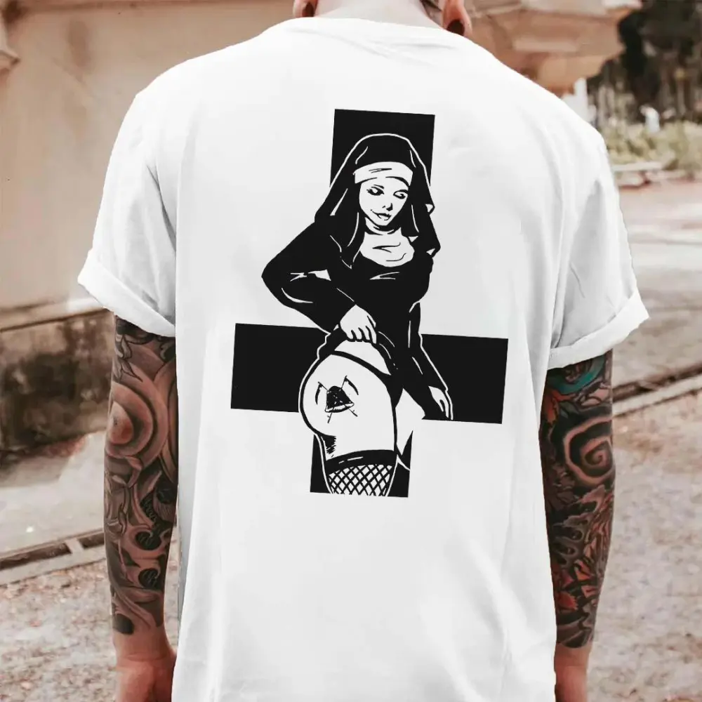 Nun Tattoo Printed Men's T-shirt
