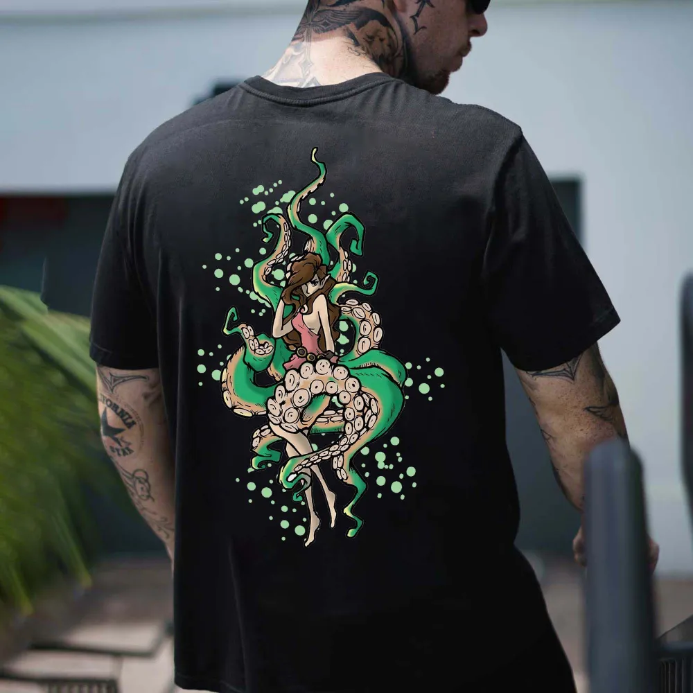 Octopus Girl Printed Men's T-shirt