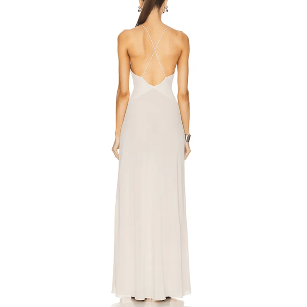 Blossom Bliss Deep V-Neck Maxi Dress