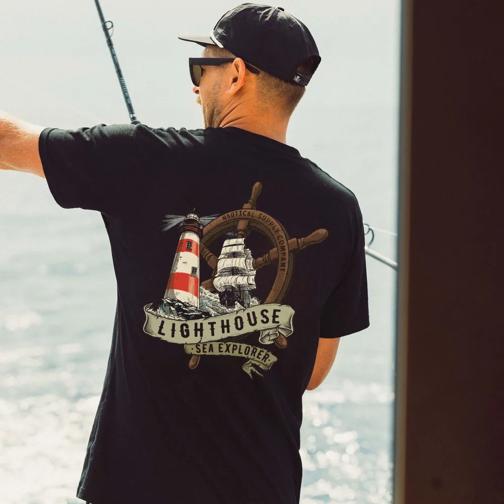 Lighthouse Sea Explorer Printed Men's T-shirt