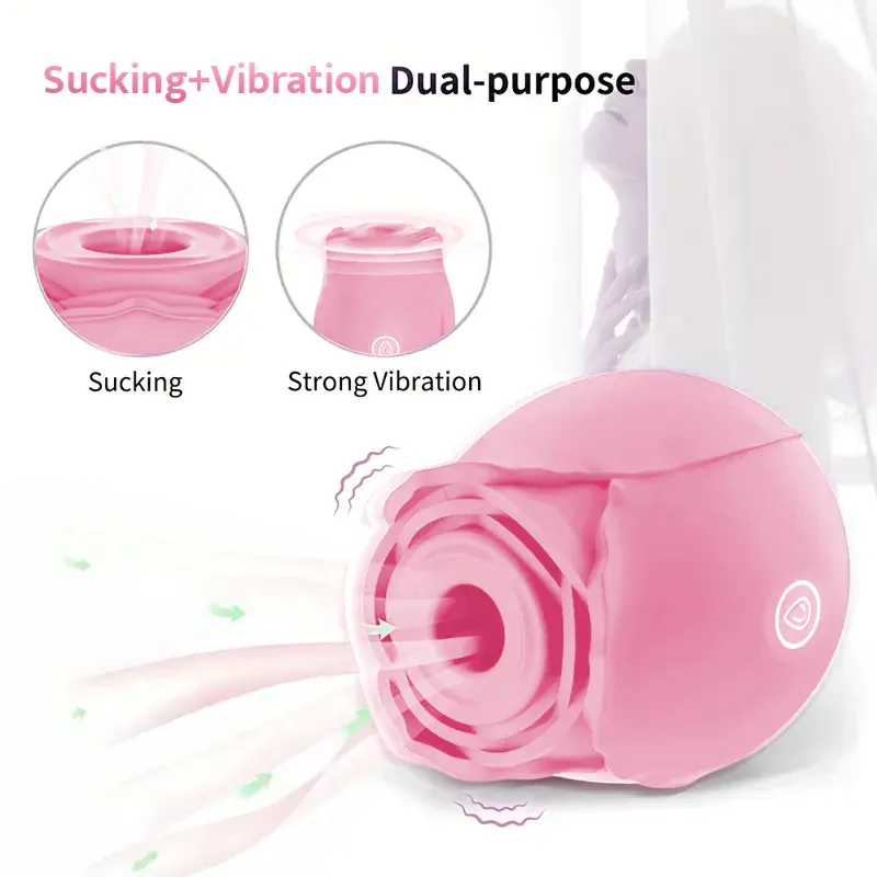 Pink Rose Toy Vibrator Classic Sucking Vibrator 10 Frequency