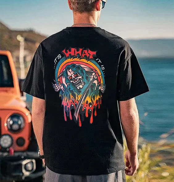 It Is What It Is Skull Printed Men's T-shirt