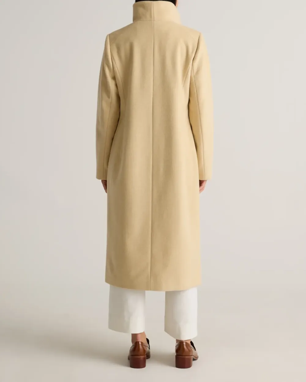 Stylish Shawl Collar Wool Long Cocoon Coat