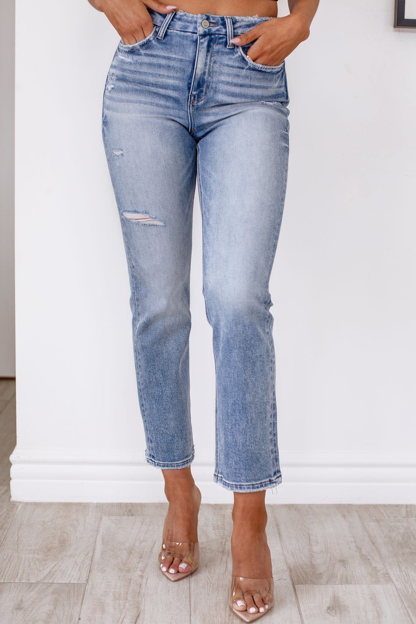 Light Denim Straight Jeans