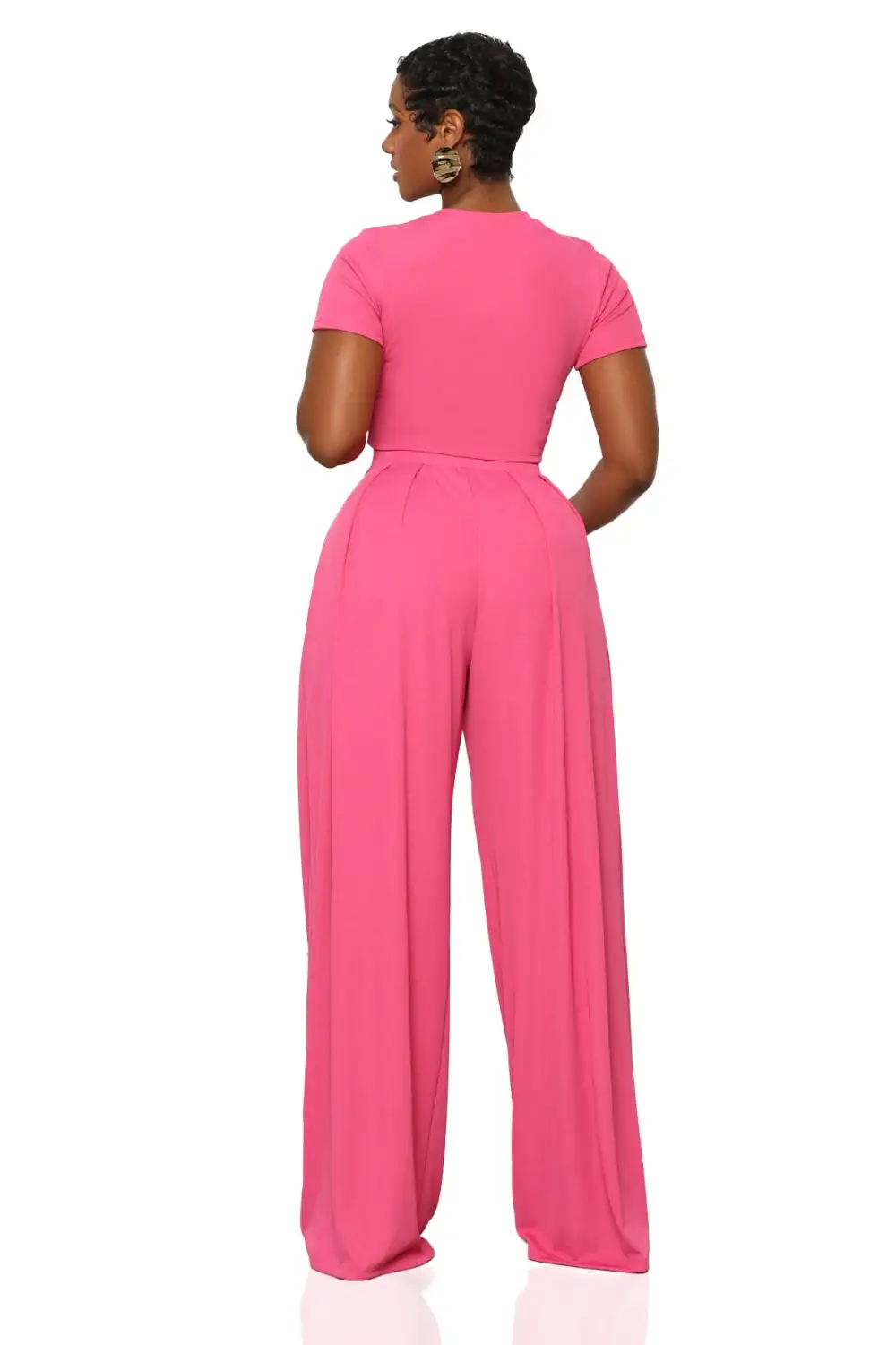 Modern Muse Wide Leg Pants Set (Pink)