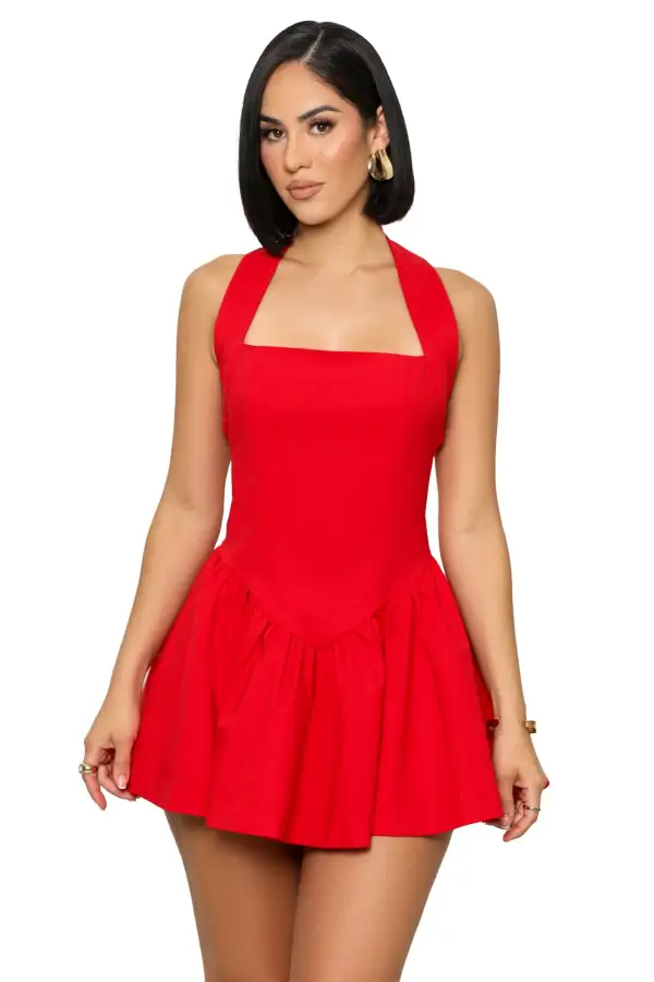 Baby Doll Skater Dress (Red)