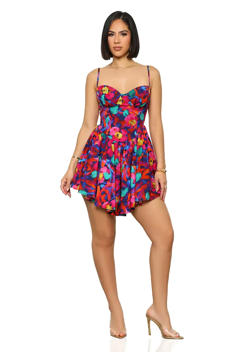 Life Of The Party Baby Doll Dress (Pink Multi)-FINAL SALE