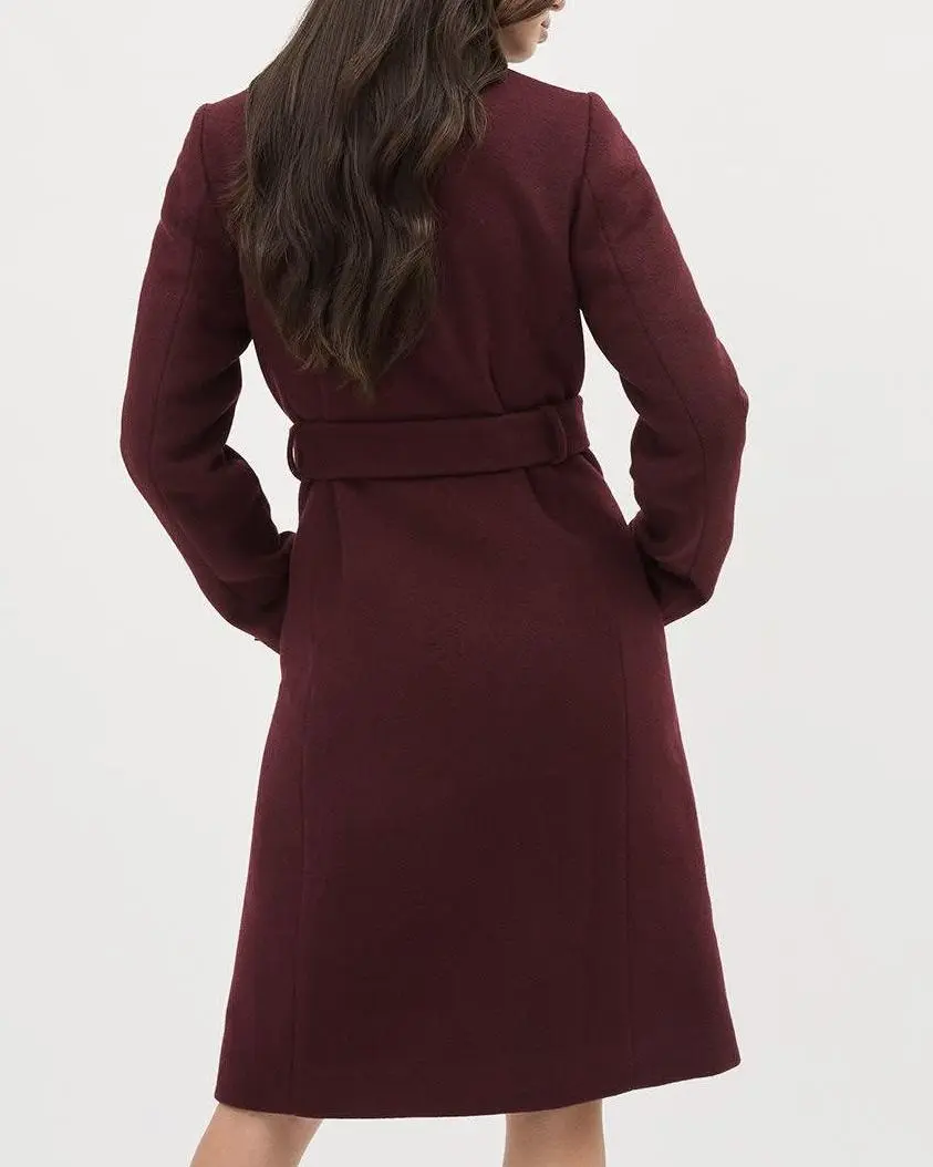 Classic Wool Coat With Removable Belt