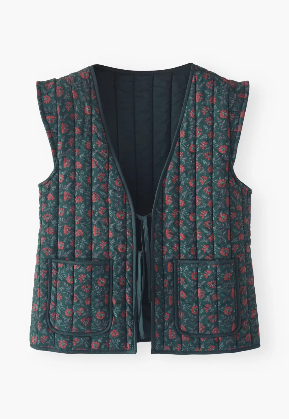 Quilted printed gilet
Fine cotton