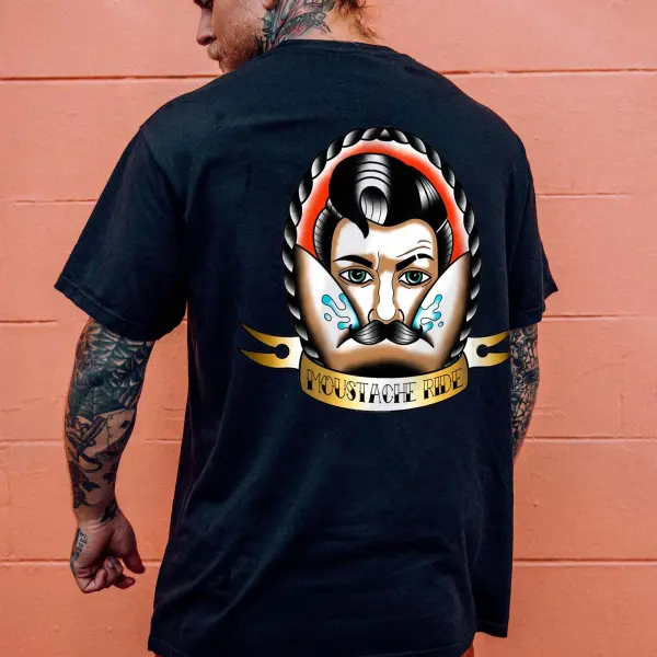 Moustache Ride Printed Men's T-shirt