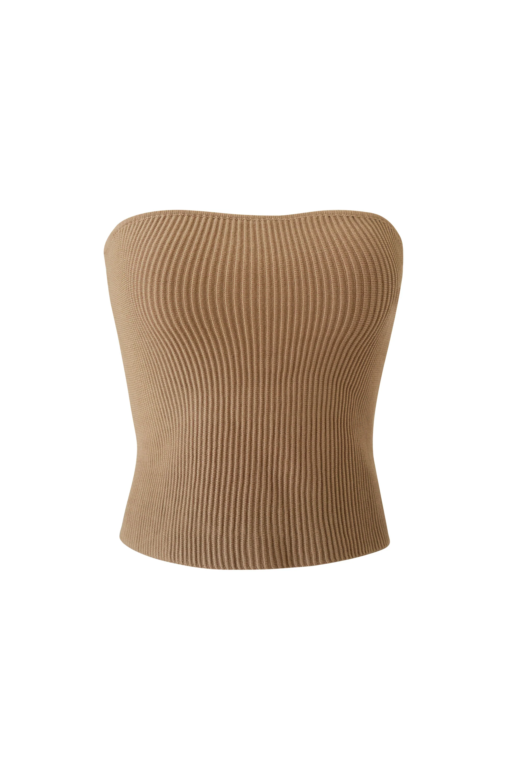 Khaki Side Slit Tube Top