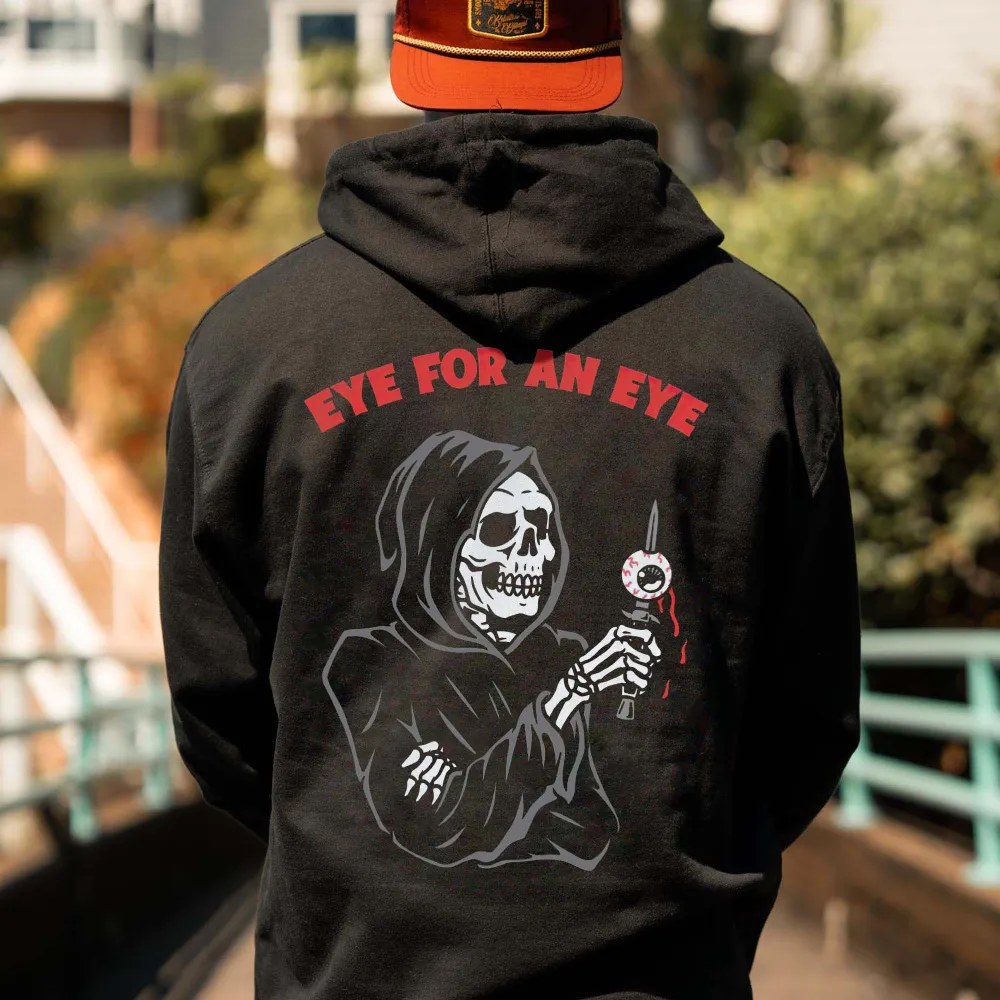 Eye For An Eye Printed Men's Hoodie