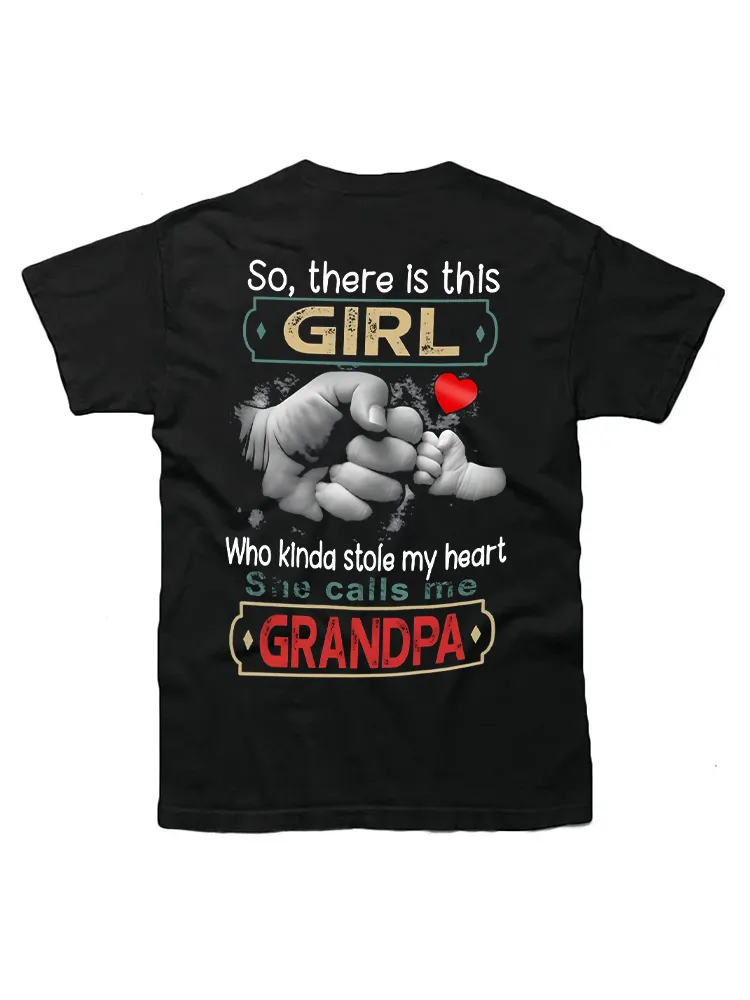 There Is This Girl Kinda Stole My Heart She Calls Me Grandpa Premium T-Shirt