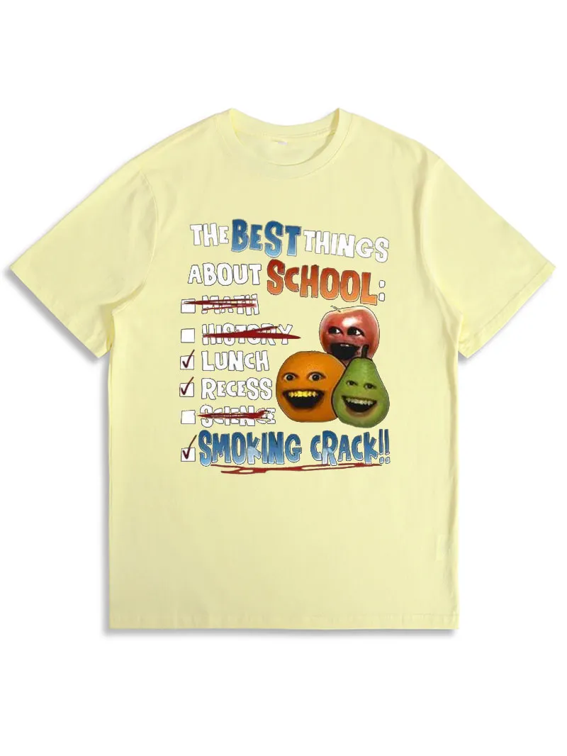 Annoying Orange Crack Shirt The Best Things About School,Easy Care