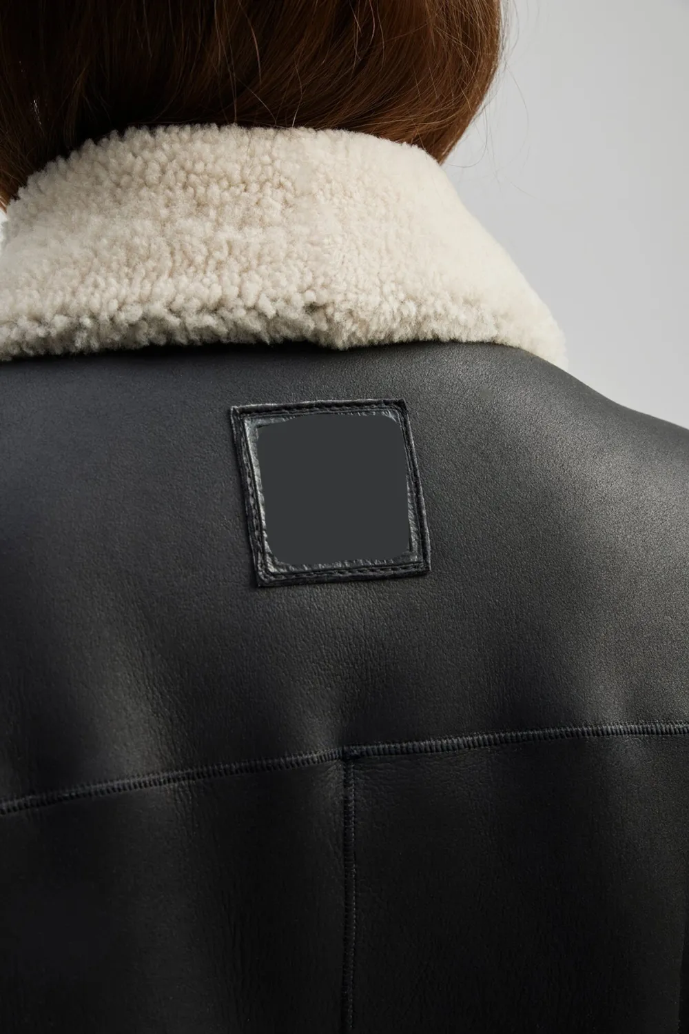 Shearling Collar Leather Jacket
