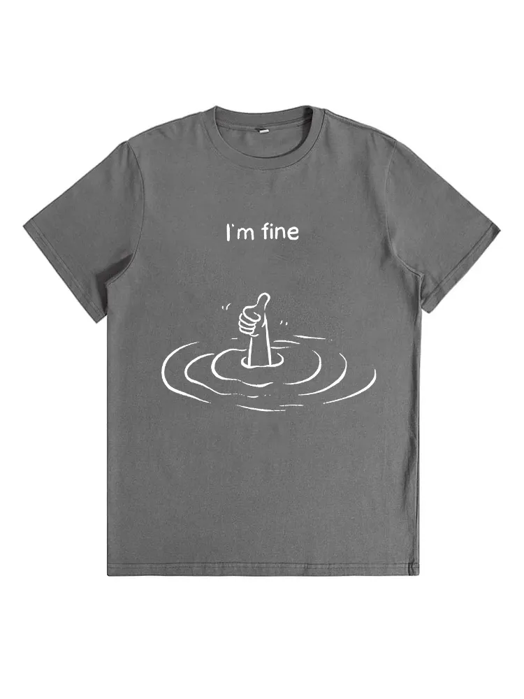 I'M Fine Drowning Meme Funny T-Shirt
