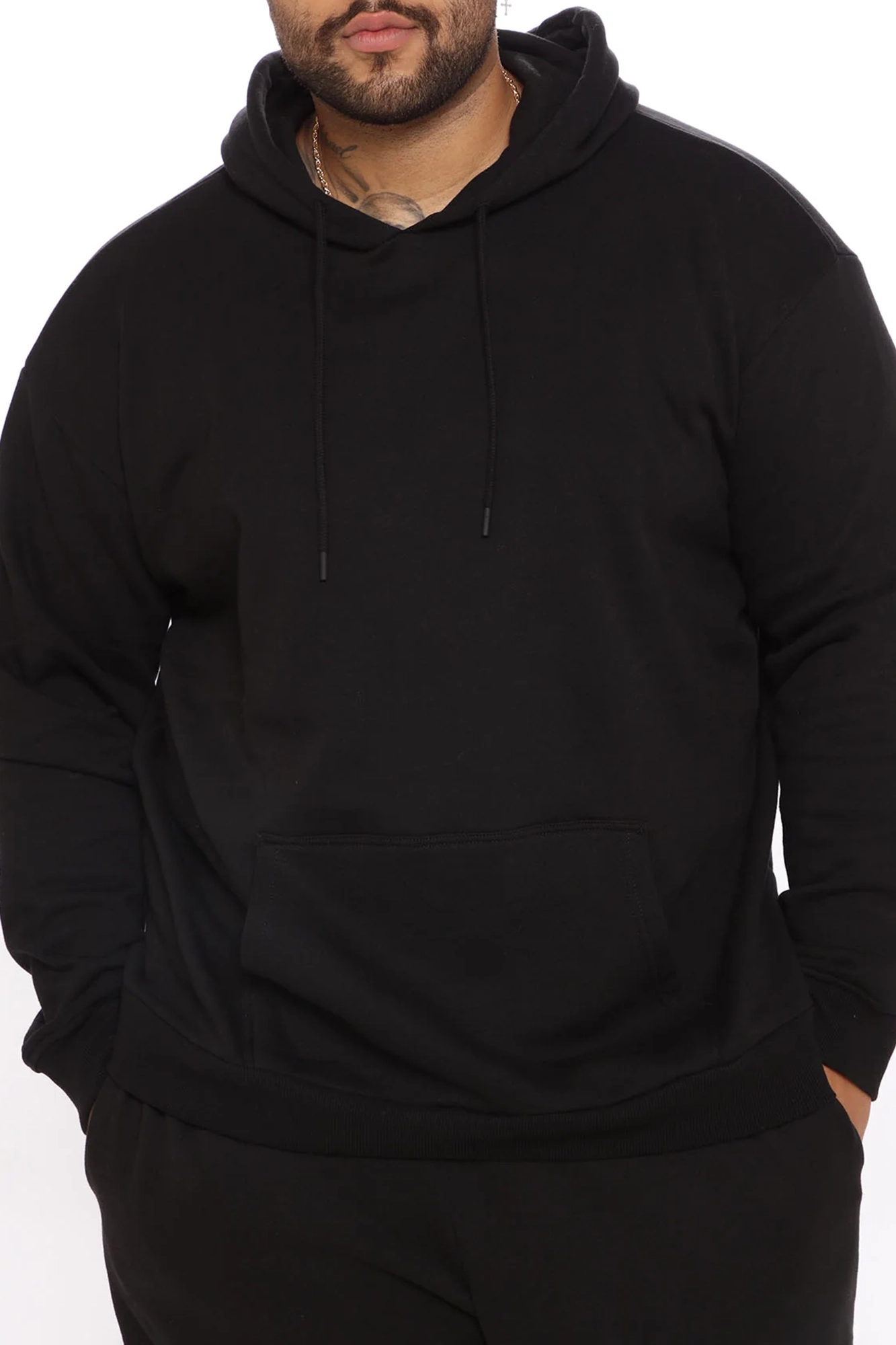 Kangaroo Pocket Hoodie - Black