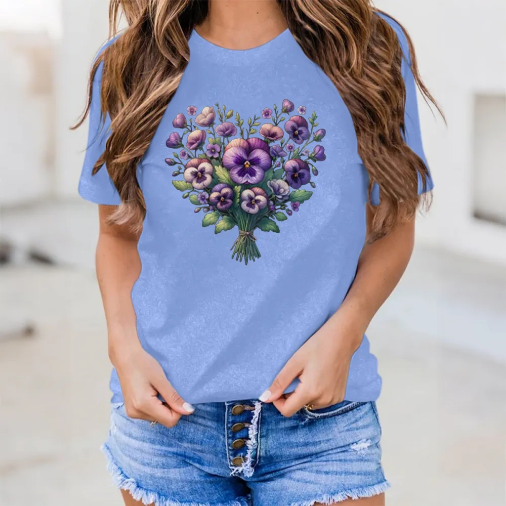 Women'S Memories Matter Alzheimer'S Awareness Round-Neck Short-Sleeved T-Shirt