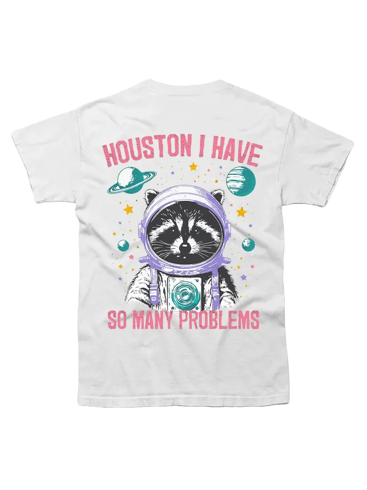 Cat Astronaut Print T-Shirt
