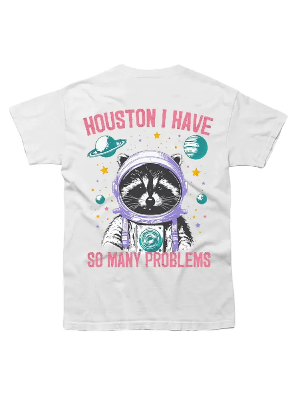 Cat Astronaut Print T-Shirt