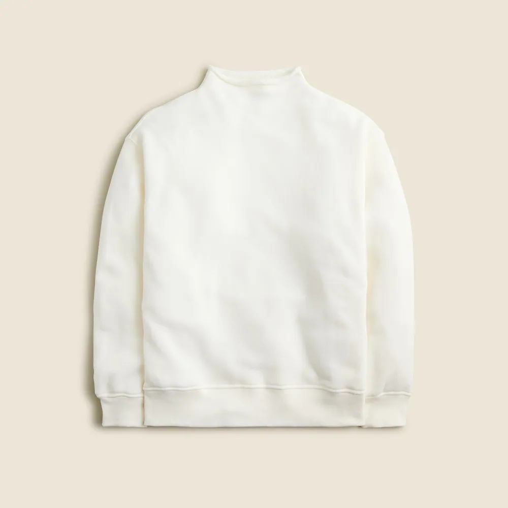 Cotton Terry Rollneck Sweatshirt