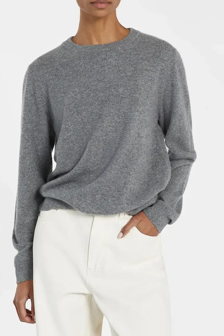 INDY GREY CASHMERE KNIT JUMPER