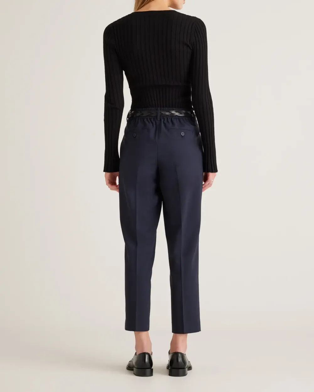 Italian Wool Slim Leg Ankle Pants