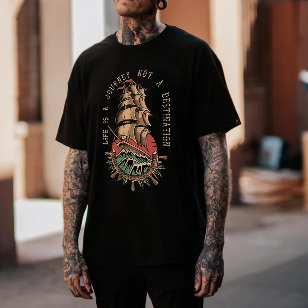 Life Is A Journey Not A Destination Printed Men's T-shirt
