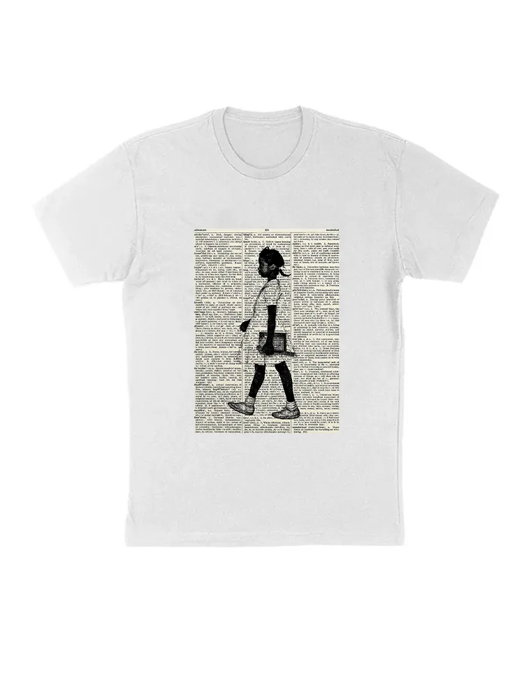 Women'S Black Girl Printed Short-Sleeved T-Shirt