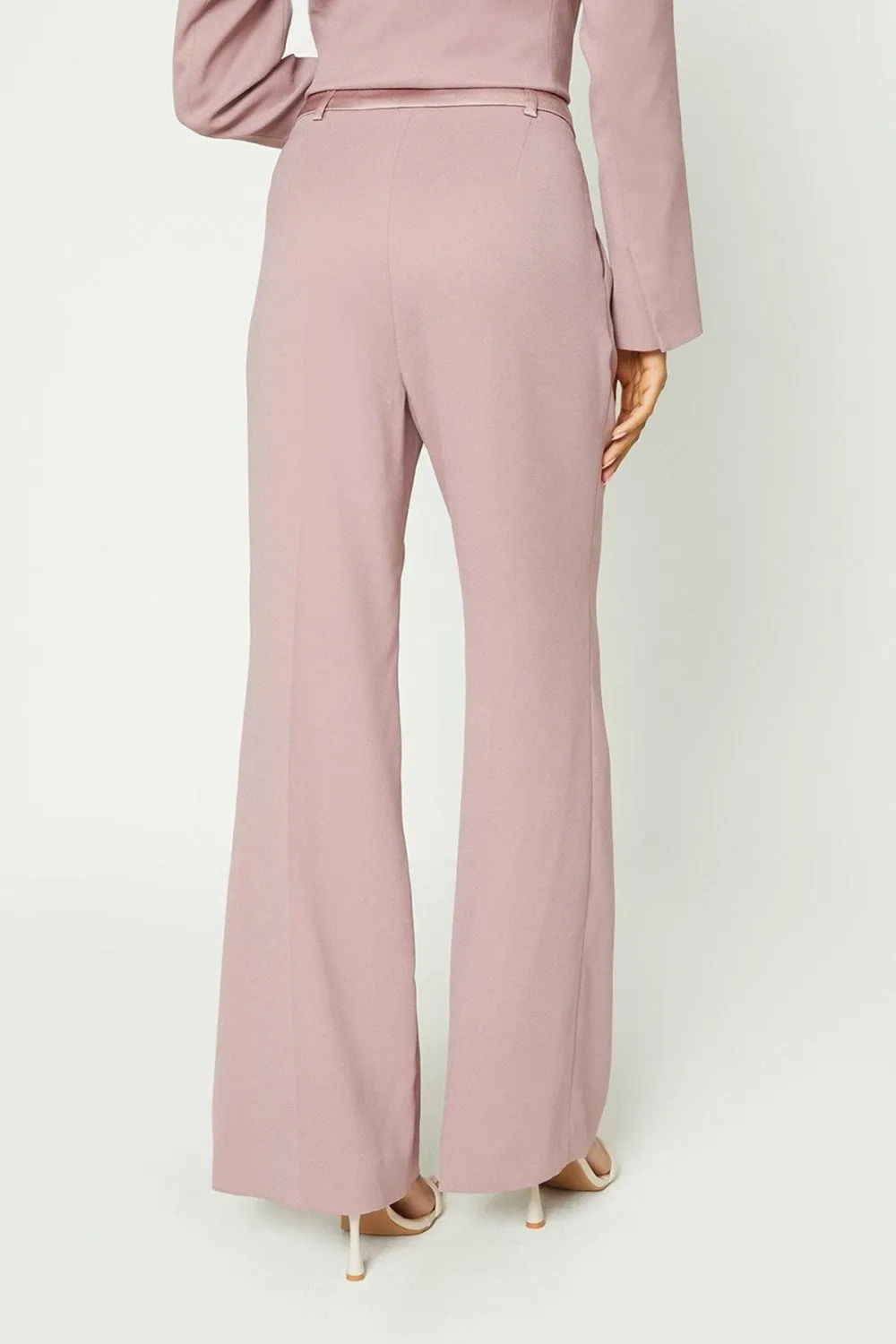 Petite Straight Leg Satin Waistband Trouser