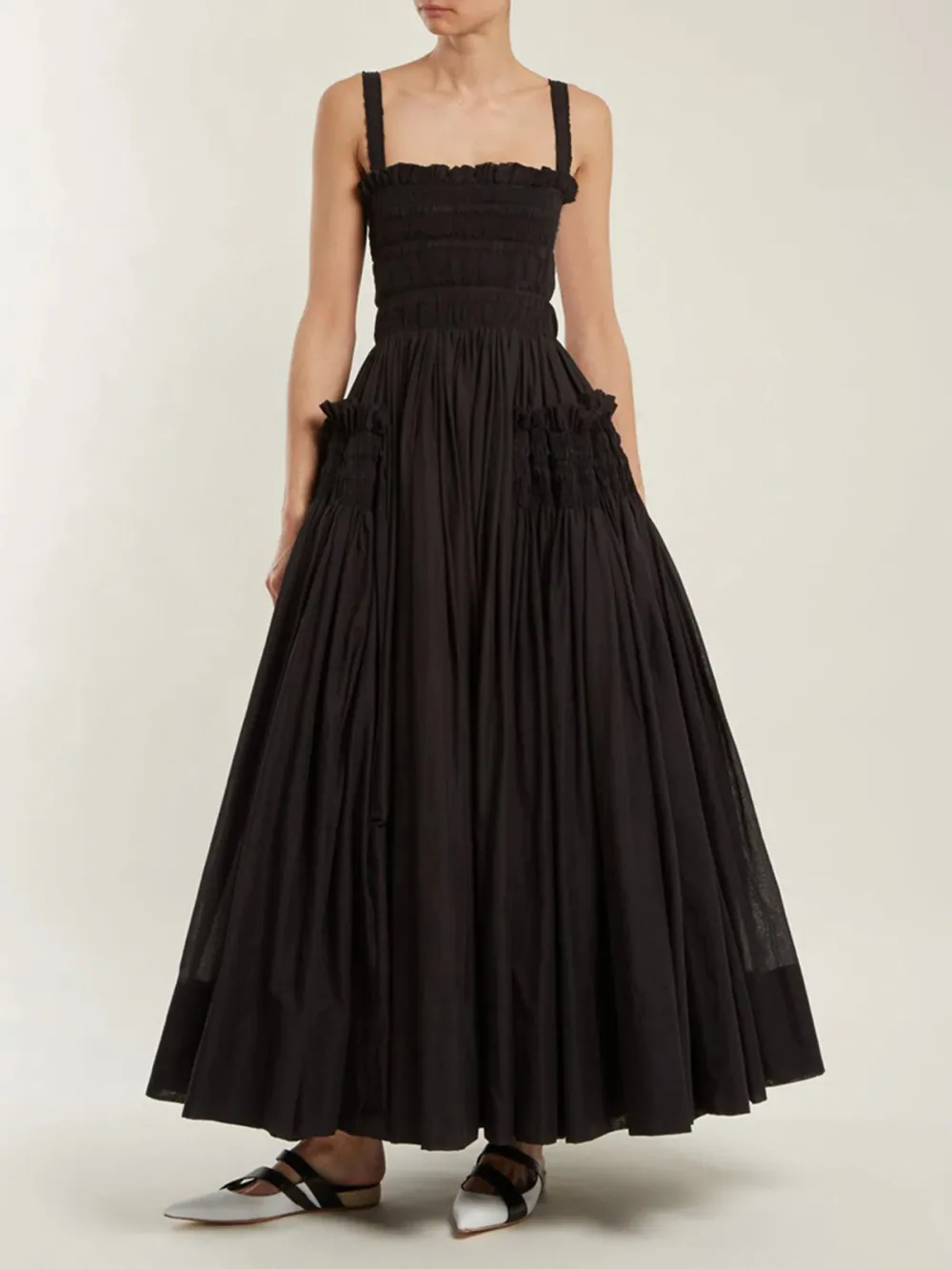 Cutout Back Ruffle Cami Dress